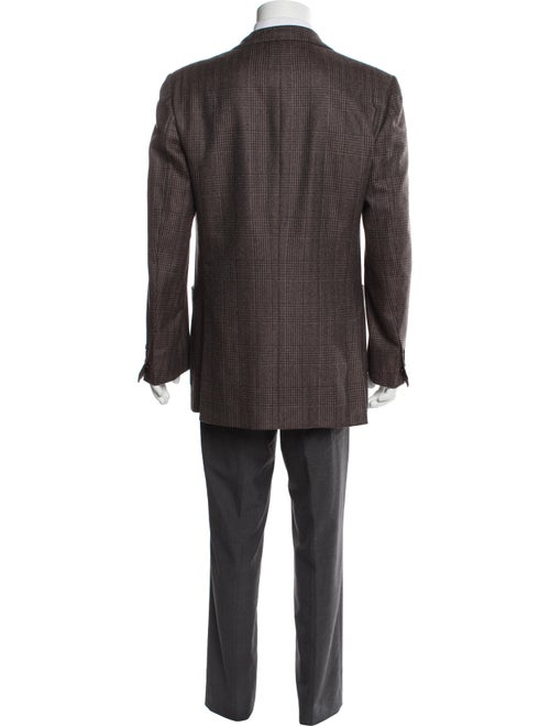 Kiton Cashmere Plaid Print Blazer