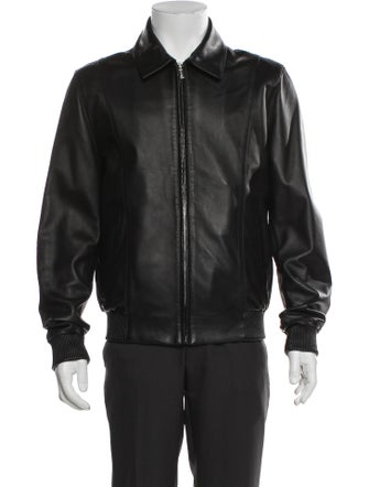 Kiton Leather Bomber Jacket