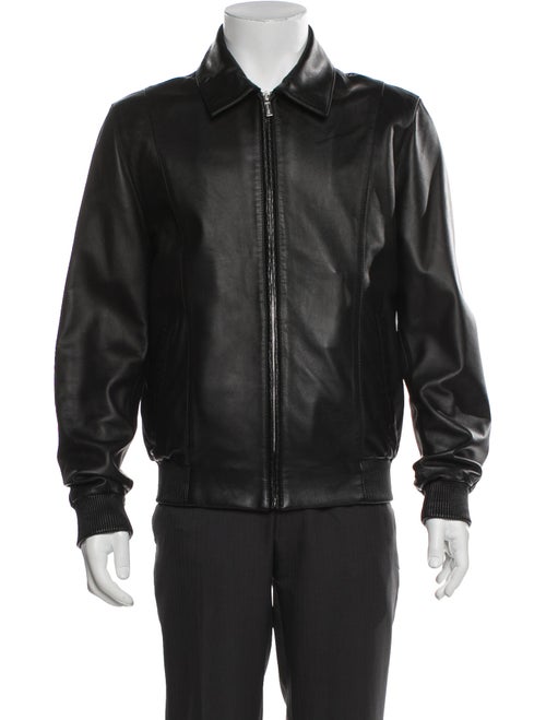Kiton Leather Bomber Jacket