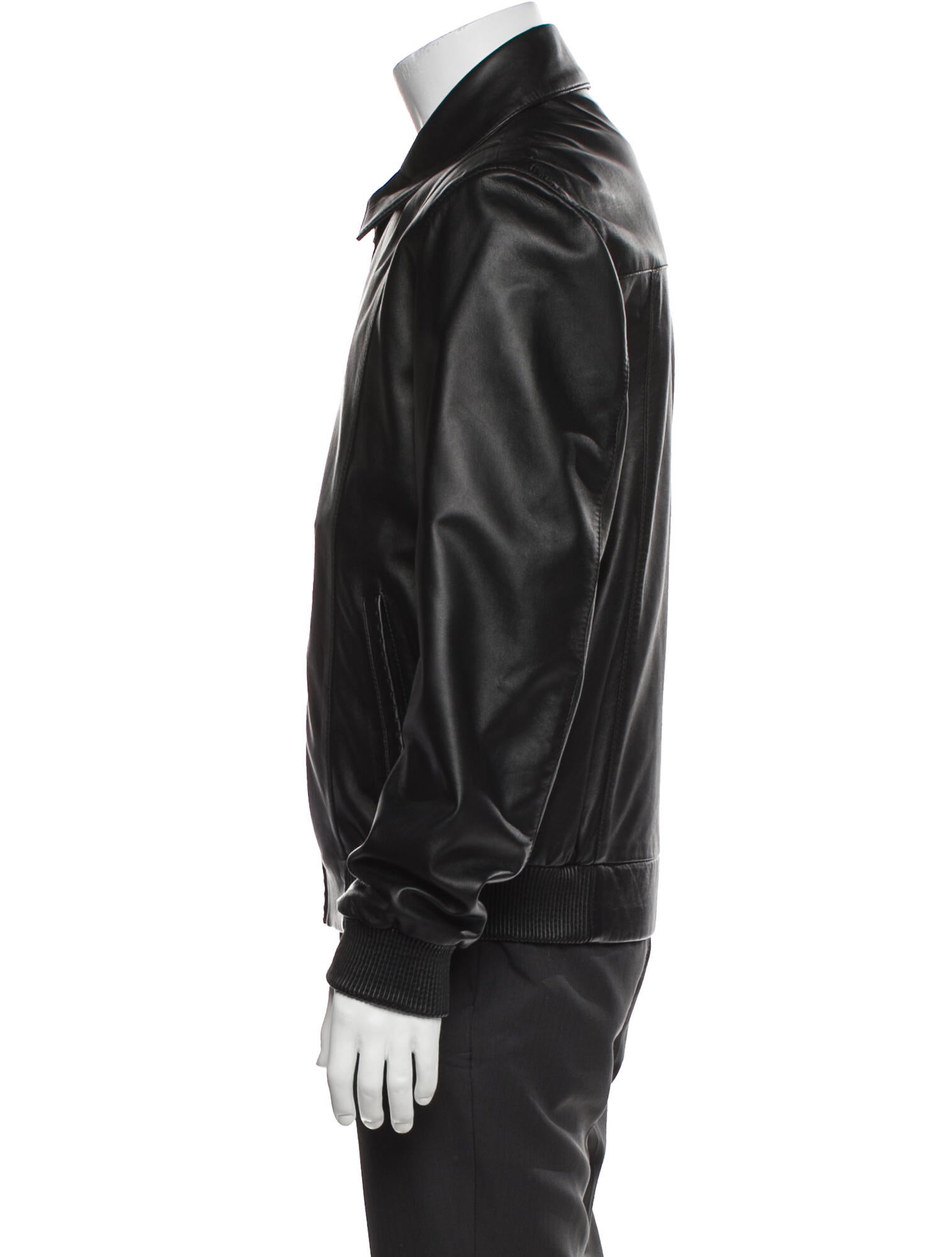 Kiton Leather Bomber Jacket