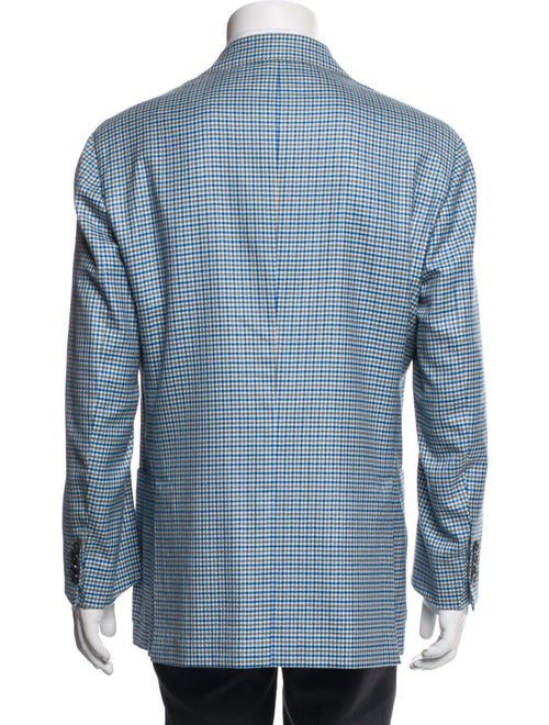 Kiton Cashmere Plaid Print Blazer