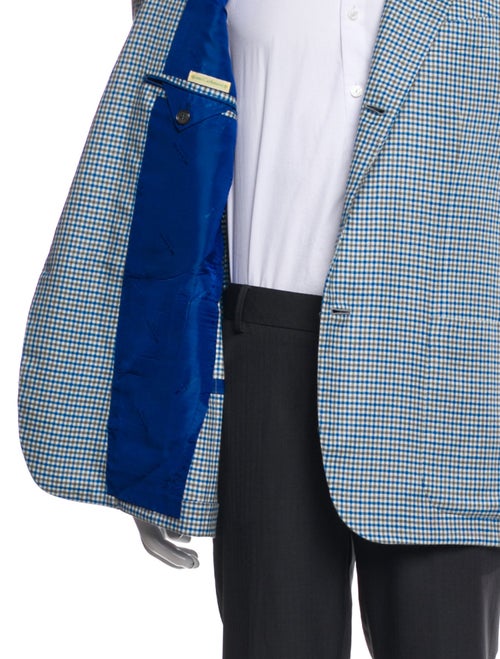 Kiton Cashmere Plaid Print Blazer