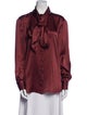 Kiton Silk Long Sleeve Button-Up Top