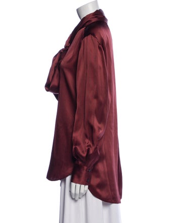 Kiton Silk Long Sleeve Button-Up Top