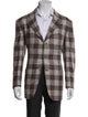 Kiton Cashmere Plaid Print Blazer