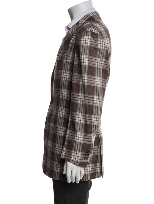 Kiton Cashmere Plaid Print Blazer