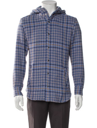 Kiton Cashmere Plaid Print Jacket