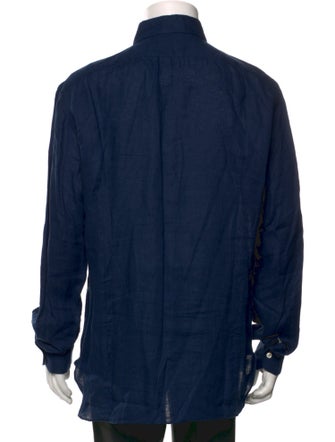 Kiton Linen Long Sleeve Dress Shirt