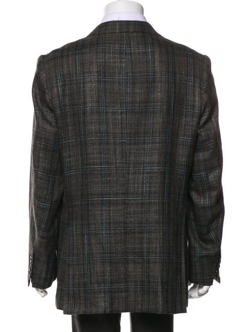 Kiton Cashmere Plaid Print Blazer
