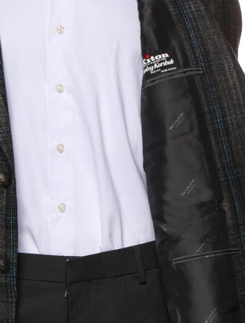 Kiton Cashmere Plaid Print Blazer