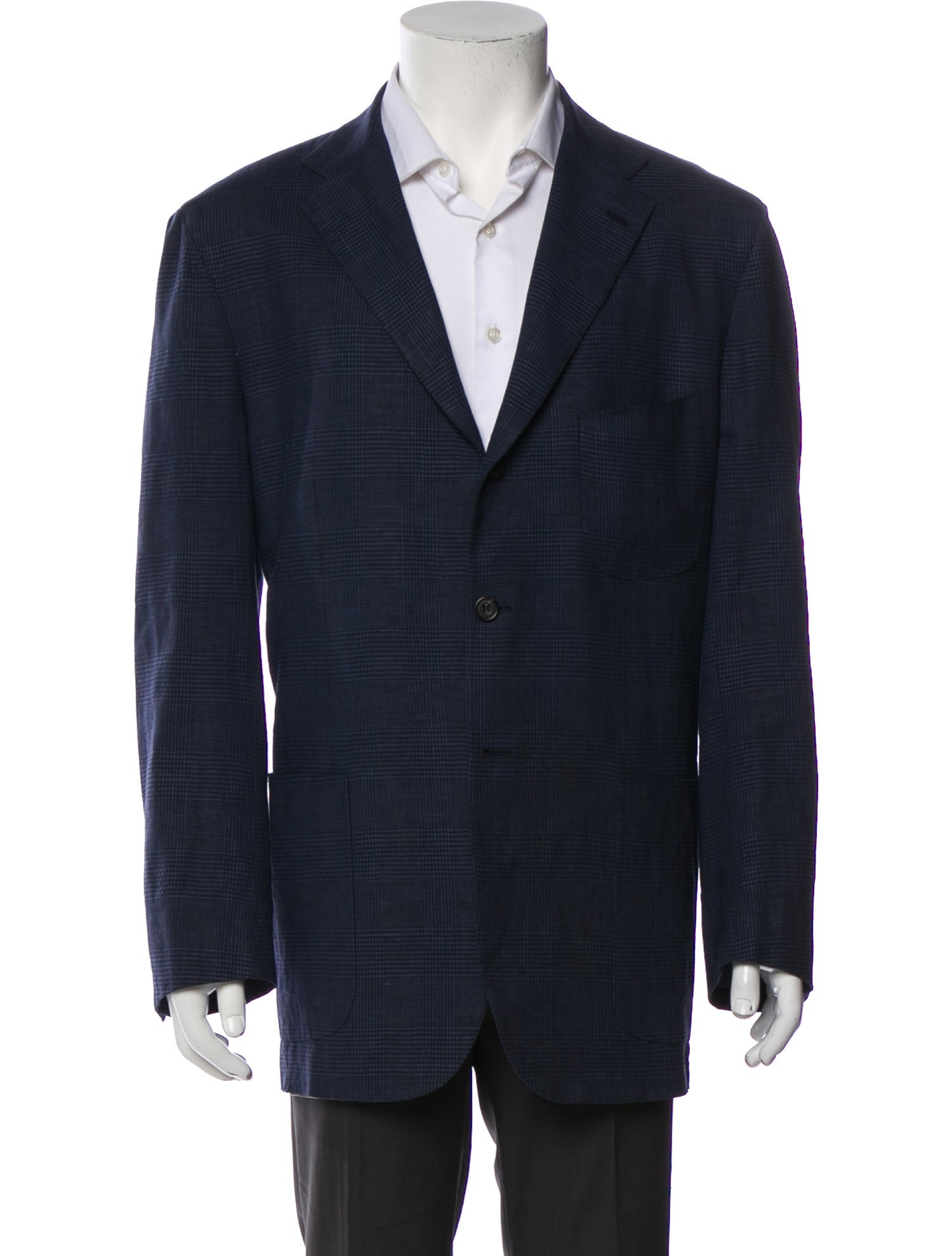 Kiton Plaid Print Blazer