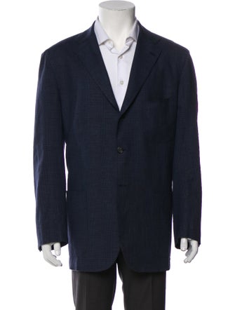 Kiton Plaid Print Blazer