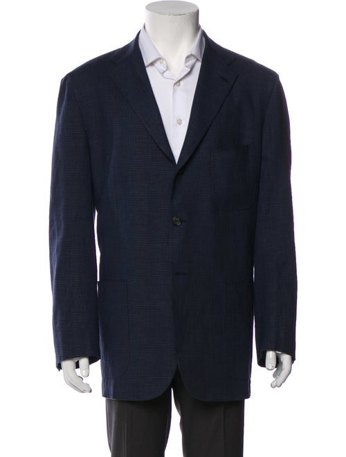 Kiton Plaid Print Blazer