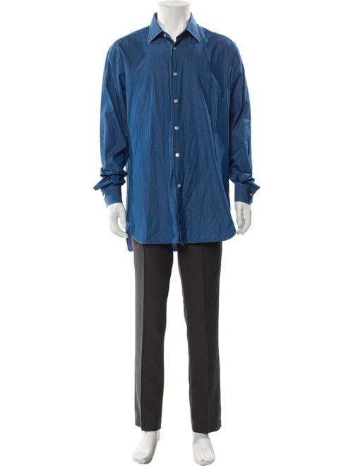 Kiton Long Sleeve Denim Shirt