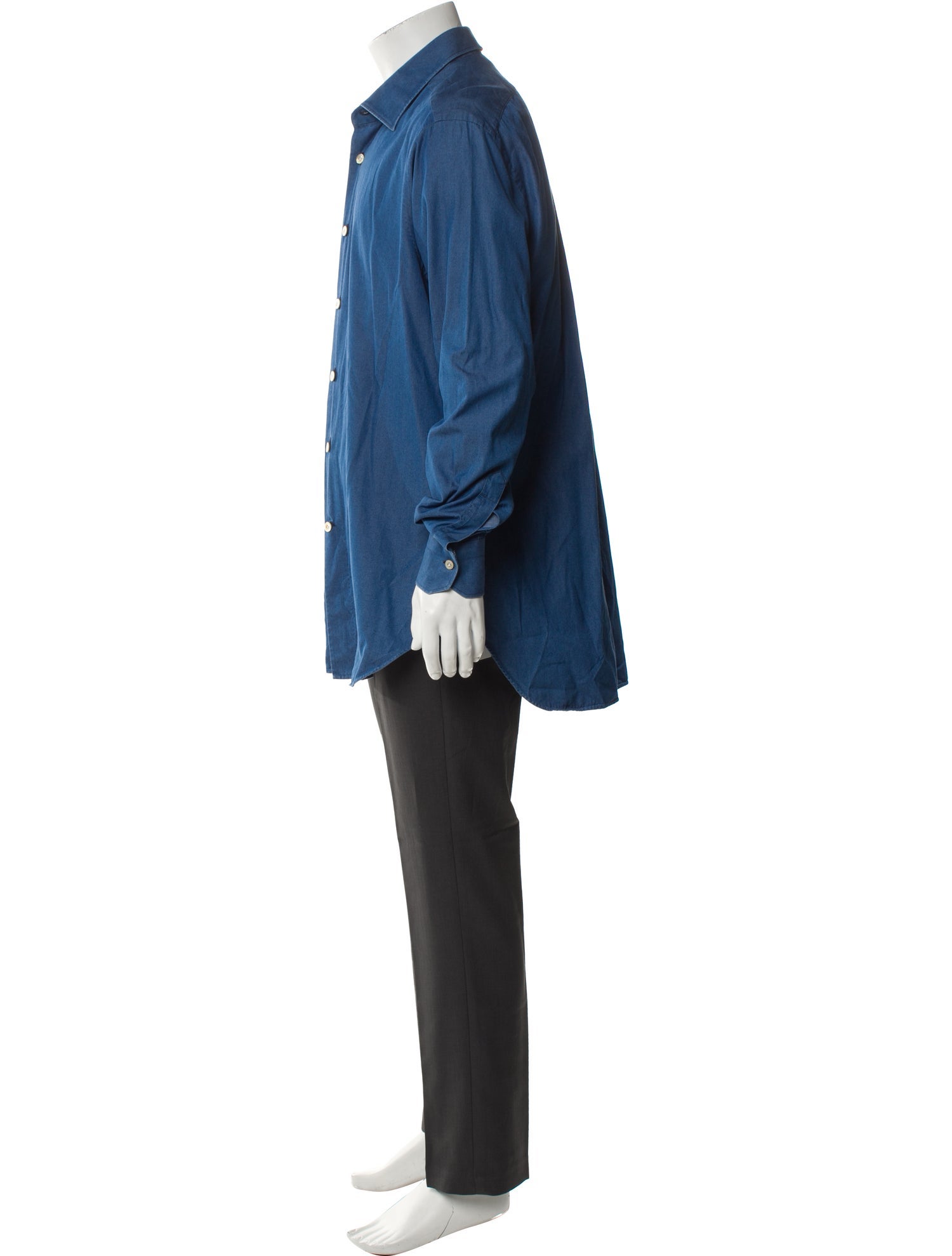 Kiton Long Sleeve Denim Shirt