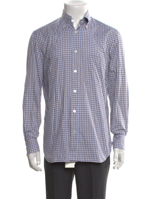 Kiton Plaid Print Long Sleeve Dress Shirt
