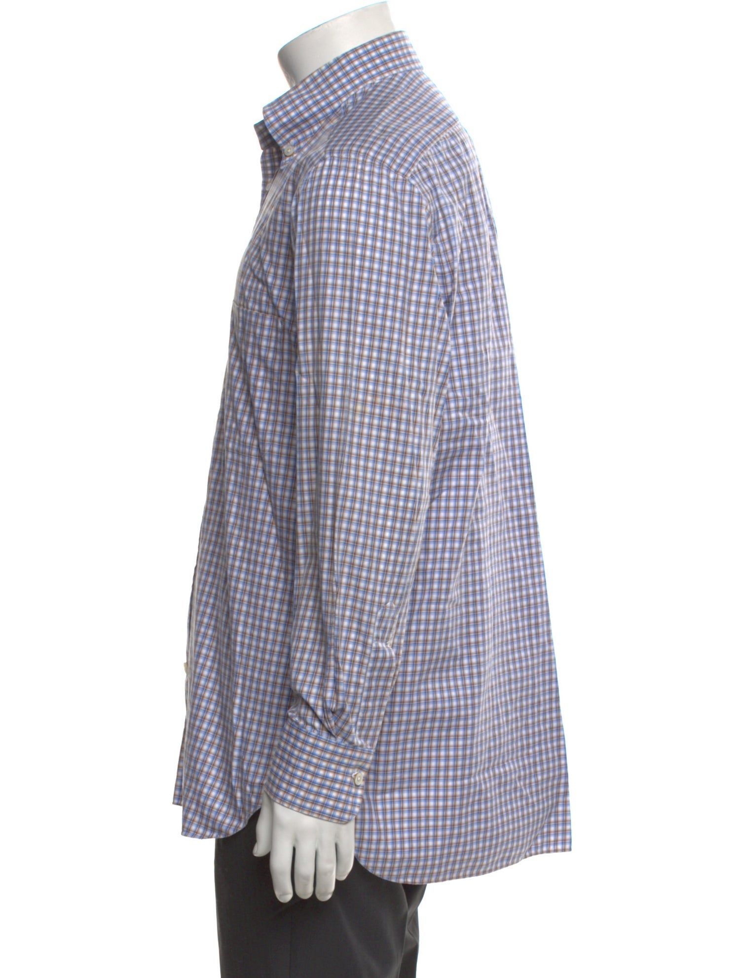 Kiton Plaid Print Long Sleeve Dress Shirt