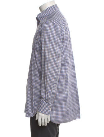 Kiton Plaid Print Long Sleeve Dress Shirt