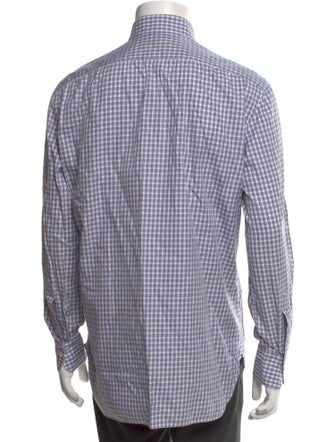 Kiton Plaid Print Long Sleeve Dress Shirt