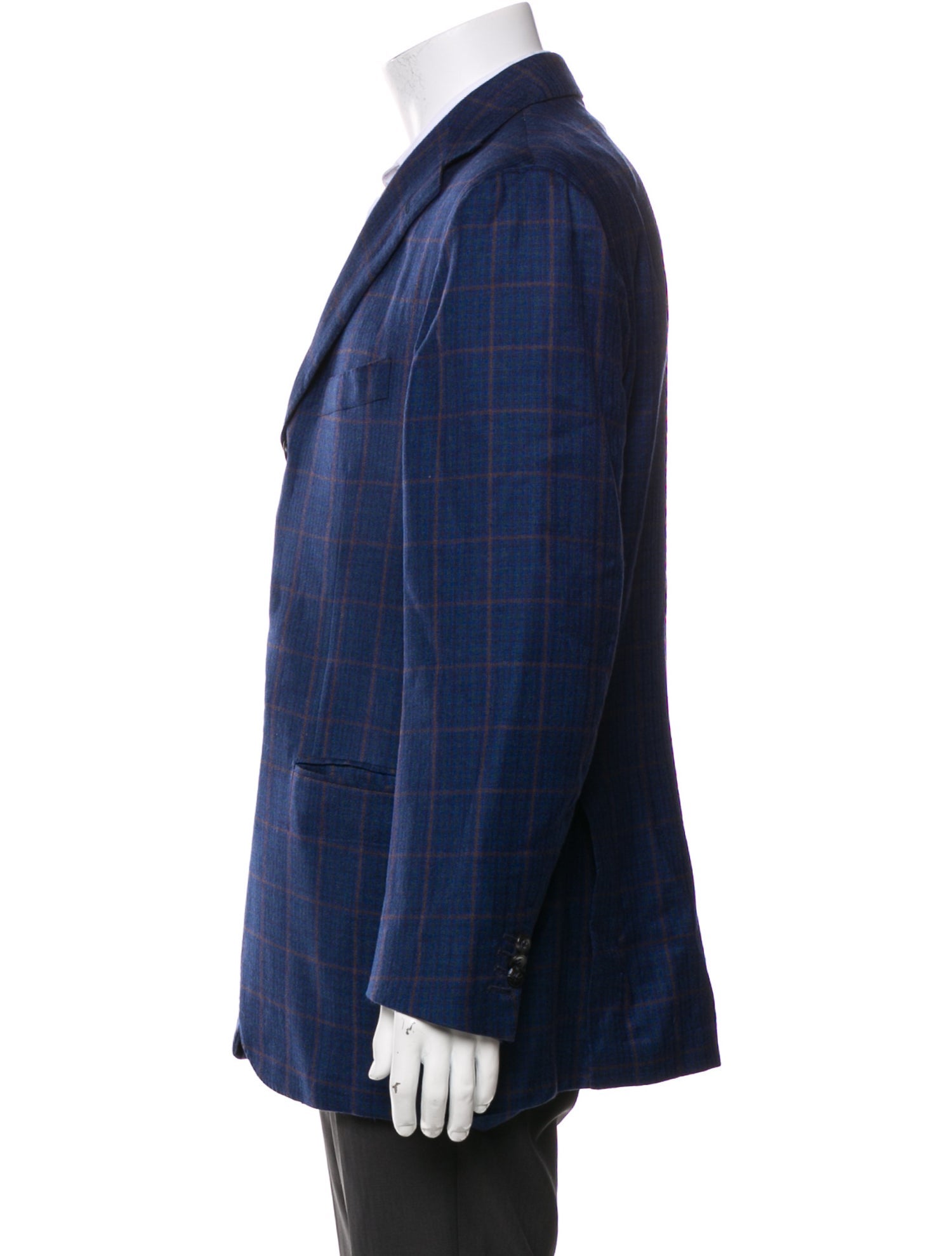Kiton Plaid Print Overcoat