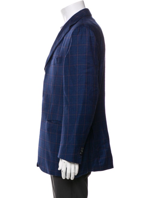 Kiton Plaid Print Overcoat