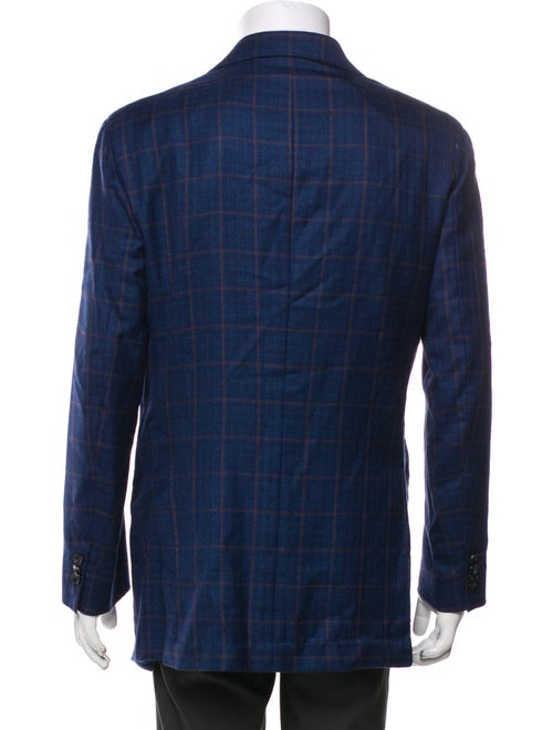 Kiton Plaid Print Overcoat