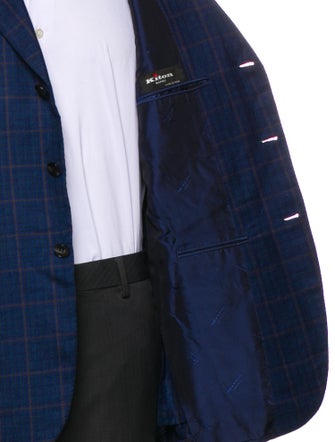 Kiton Plaid Print Overcoat
