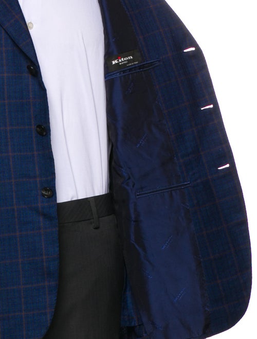 Kiton Plaid Print Overcoat