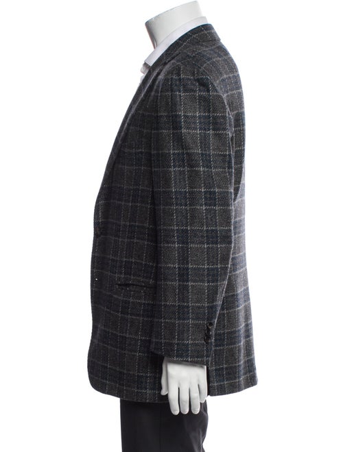 Kiton Cashmere Plaid Print Blazer