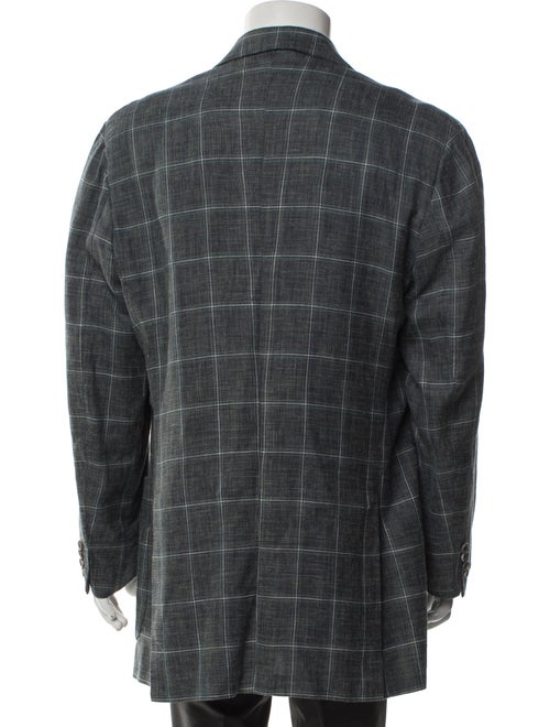Kiton Cashmere Plaid Print Blazer