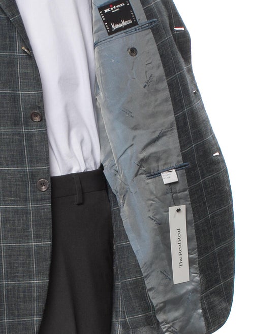 Kiton Cashmere Plaid Print Blazer
