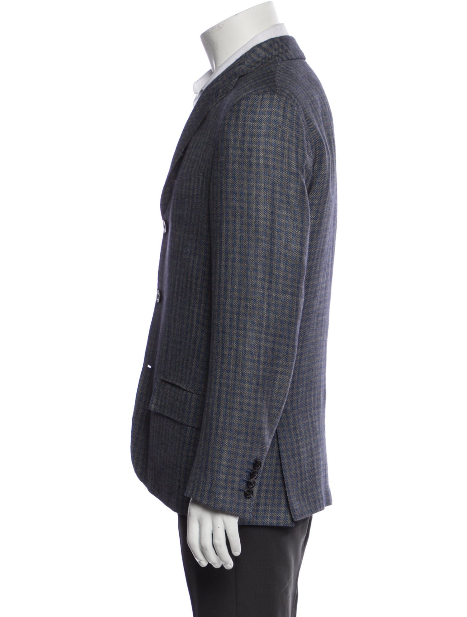 Kiton Patterned Three Button Cashmere Blazer