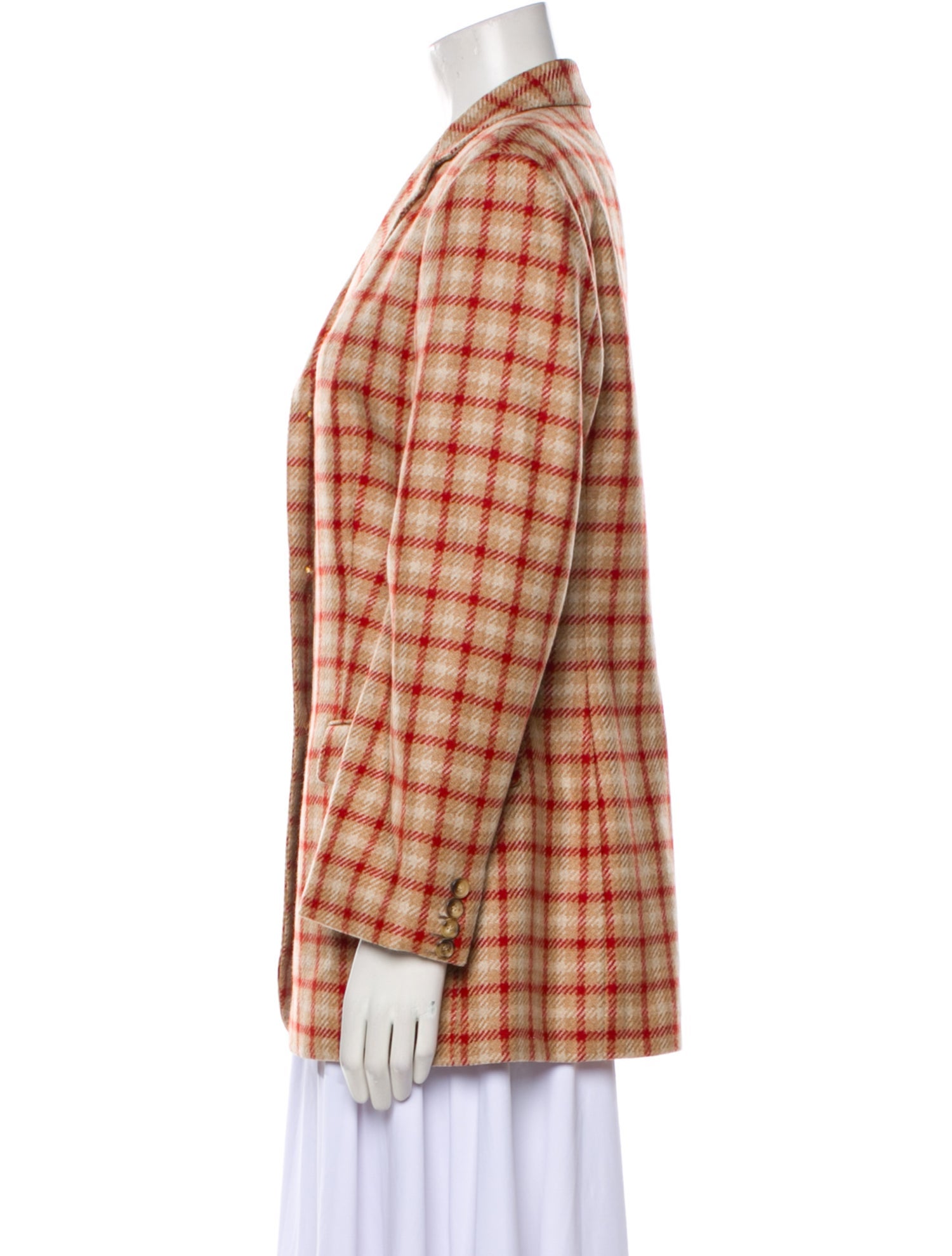 Kiton Cashmere Plaid Print Blazer