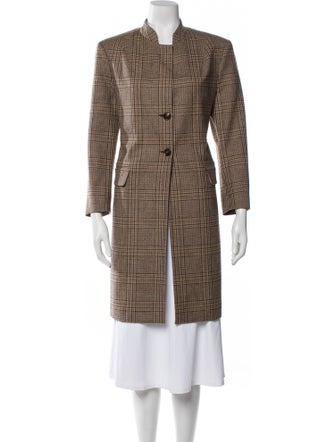 Kiton Wool Plaid Print Coat