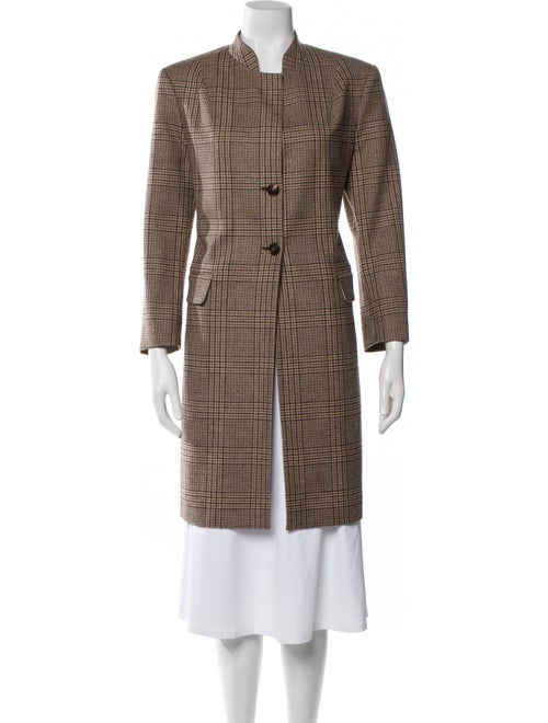 Kiton Wool Plaid Print Coat