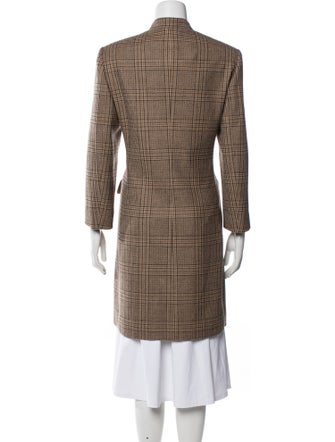 Kiton Wool Plaid Print Coat