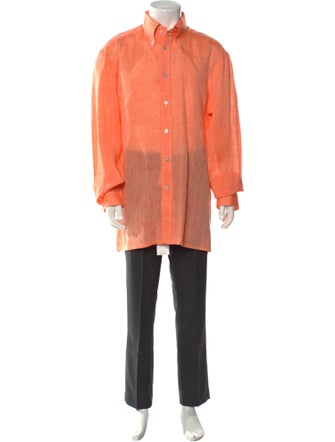Kiton Linen Long Sleeve Dress Shirt