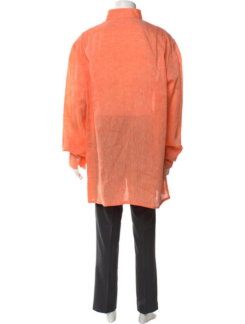 Kiton Linen Long Sleeve Dress Shirt