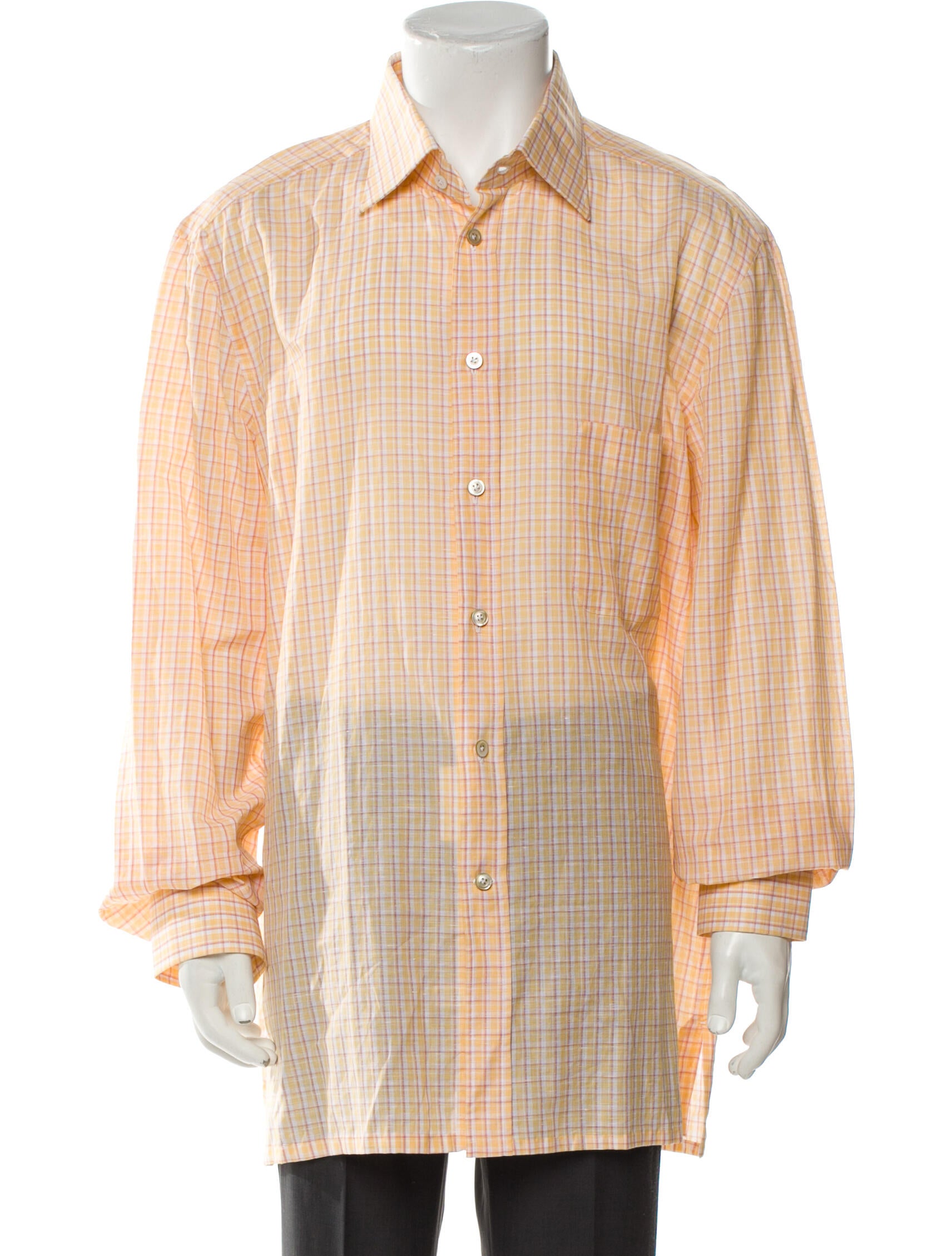 Kiton Plaid Print Long Sleeve Shirt