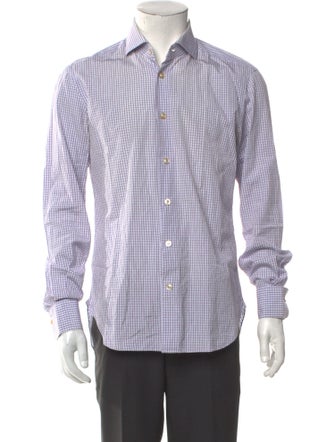Kiton Plaid Print Long Sleeve Shirt