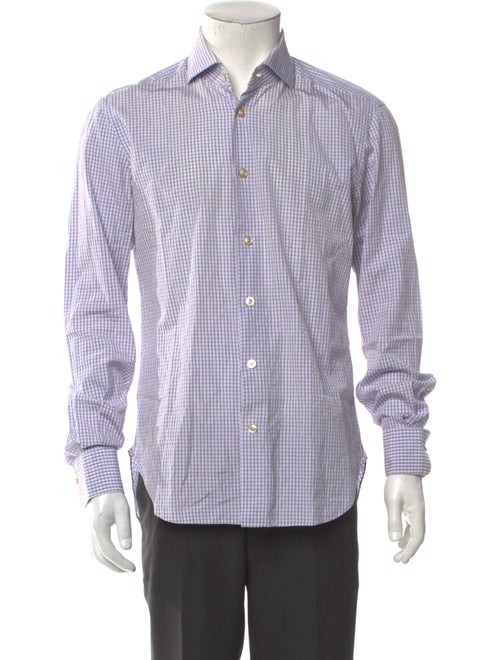 Kiton Plaid Print Long Sleeve Shirt