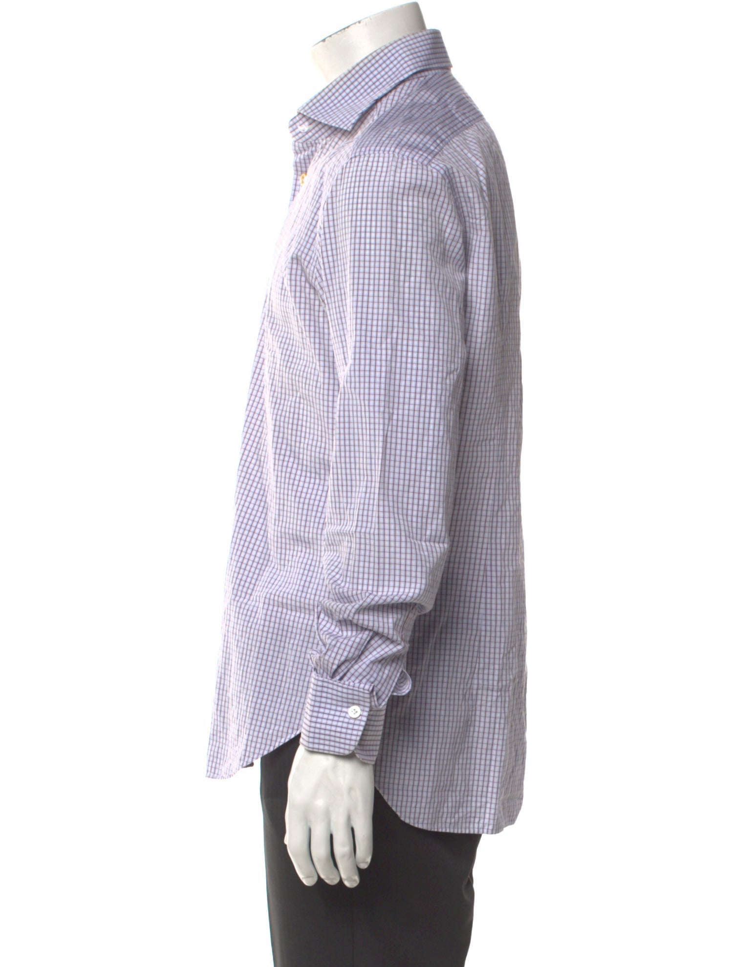 Kiton Plaid Print Long Sleeve Shirt