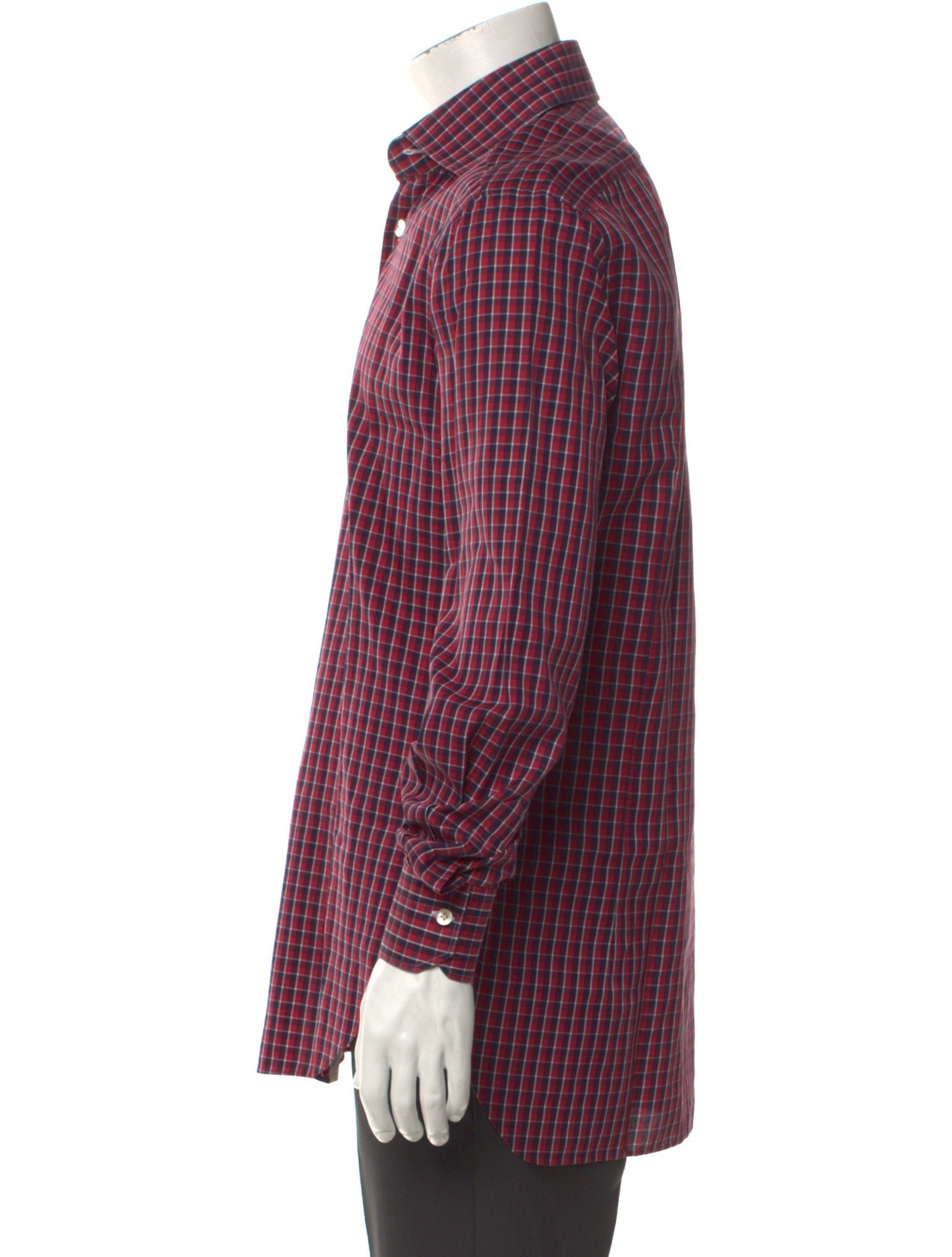 Kiton Plaid Print Long Sleeve Shirt