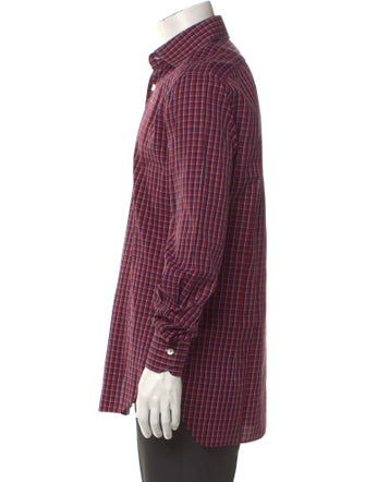 Kiton Plaid Print Long Sleeve Shirt