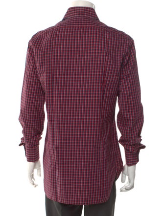 Kiton Plaid Print Long Sleeve Shirt