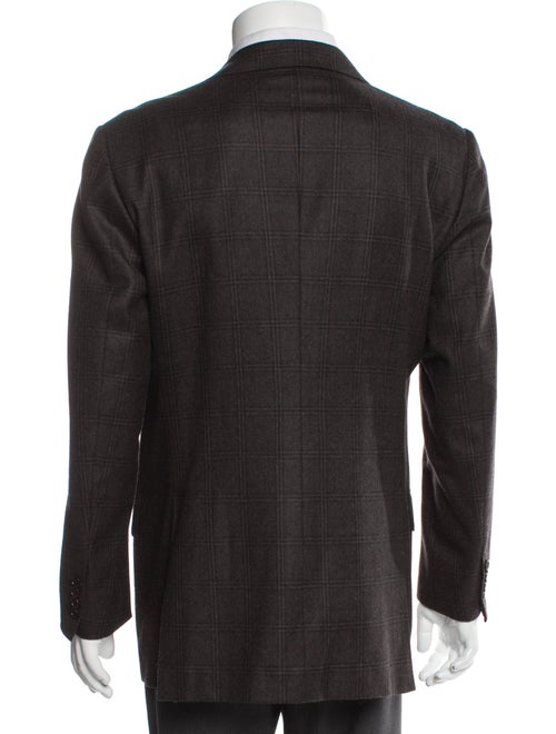 Kiton Wool Plaid Print Blazer