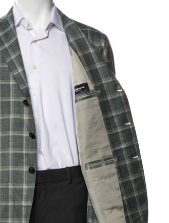 Kiton Cashmere Plaid Print Blazer