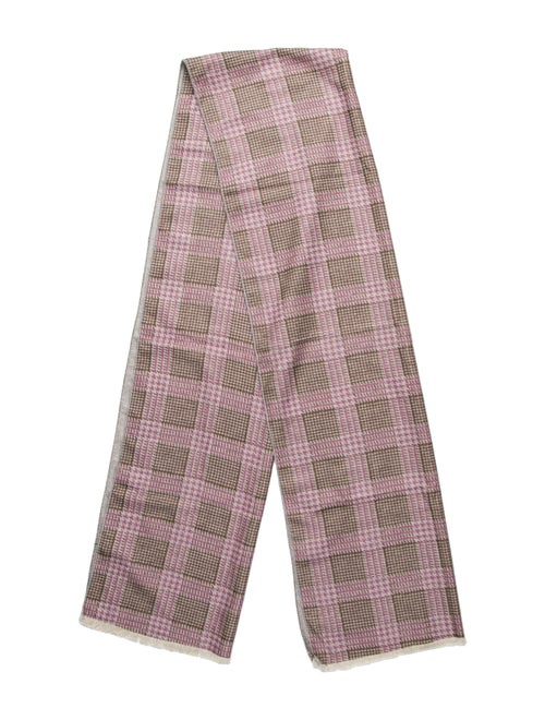 Kiton Silk Houndstooth Print Scarf