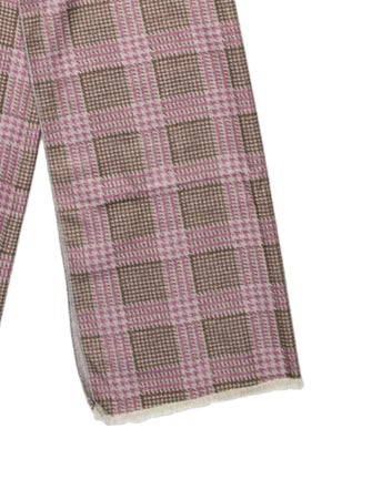 Kiton Silk Houndstooth Print Scarf