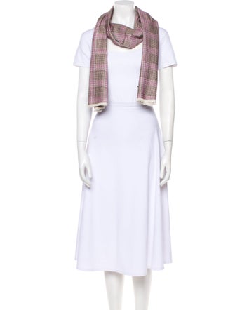 Kiton Silk Houndstooth Print Scarf